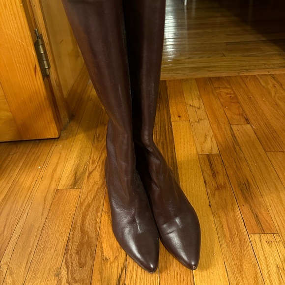 Clergerie Rare purple brown leather boots - Picture 2 of 9